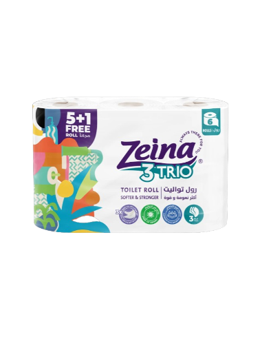 ZEINA PAPIER HYGNIQUE TRIO 5+1 ROULEUX 3PLIS