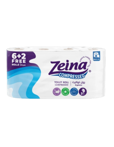 ZEINA PAPIER HYGNIQUE 6+2 ROULEUX 2PLIS